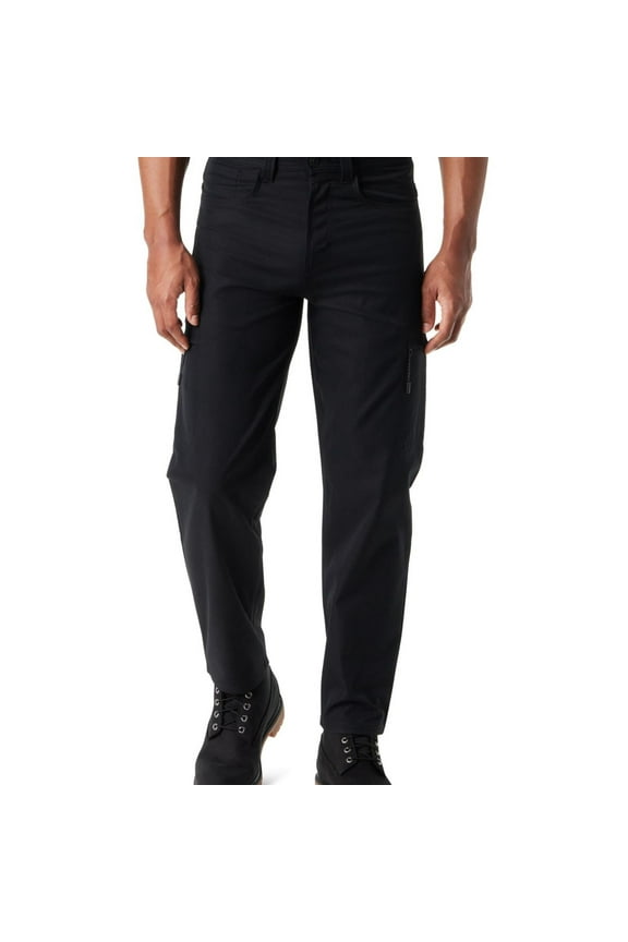 Mens Essential Tech Cargos Casual Cargo Pants, Black, 30W x 30L