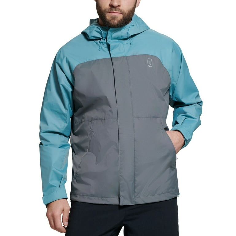Bass Outdoor Men's Firebird Rain Tech Jacket in Gargoyle/Arctic-Small
