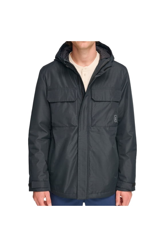 Men's Performance Hooded Pocket Jacket Coat Moonless Night Blue XL