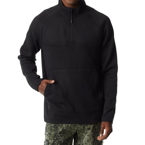 BASS OUTDOOR Mens Quarter Zip Pullover Sweater, Black, Medium