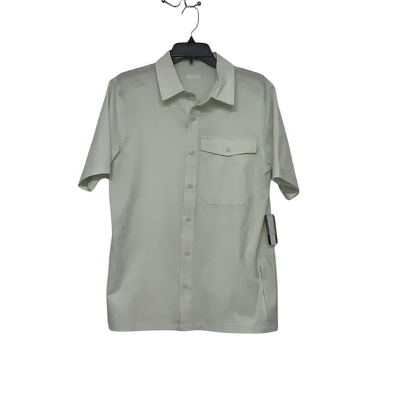 Bass Outdoor Men's Trailer A.C. Short-Sleeve Button Shirt XXL 2XL Light Green