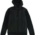 thumbnail image 1 of Bass Outdoor Mixed Media Jacket Men's Black Long Sleeve Full Zip Hooded MAC78 (Black,Regular,2XL), 1 of 4