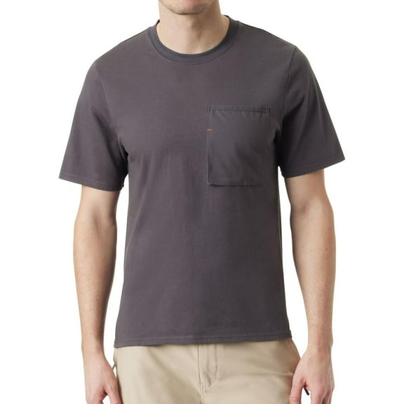 BASS OUTDOOR Mens Pocket Tee Basic T-Shirt, Grey, X-Large