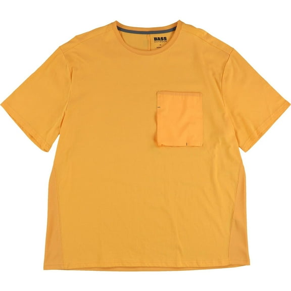 BASS OUTDOOR Mens Pocket Tee Basic T-Shirt, Orange, XX-Large