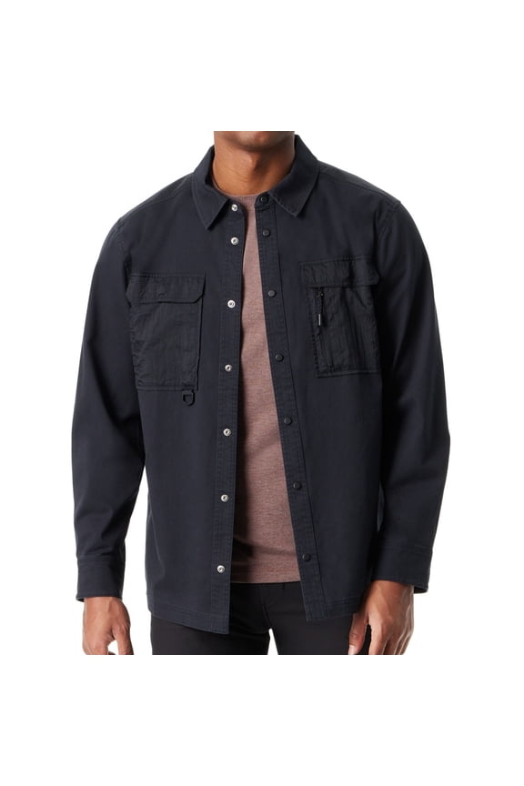 Mens Flex Smart Tech Shirt Jacket, Black, Medium