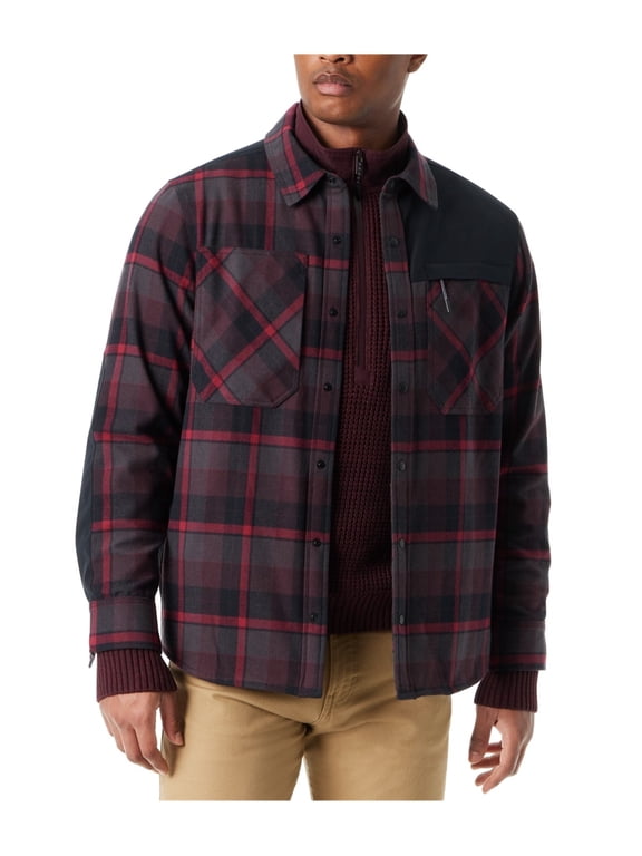 Shacket Men's XL Cabernet Utility Brushed Twill Shirt Jacket
