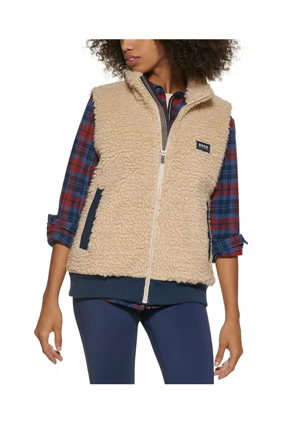 Woman's Route Hiking Faux-Sherpa Vest Large Oatmeal