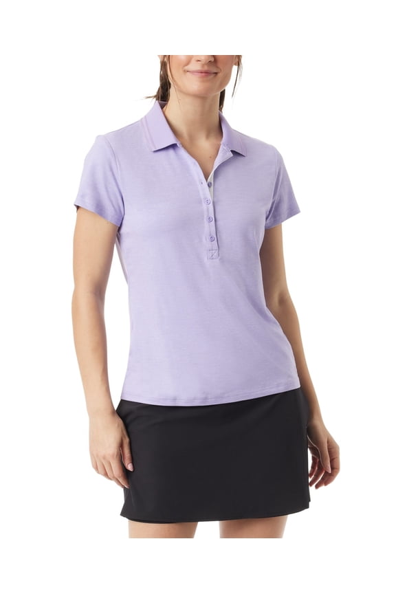 Women Regular fit Short Sleeve Polo Shirt XXL Purple Solid