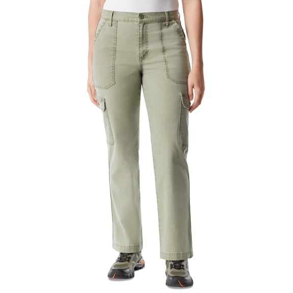 Bass Outdoor Women's Canvas Cargo Casual Pants Boyfriend Style, Green