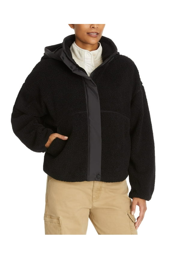 Women's Faux-Shearling Campfire Jacket Coat Black Beauty Small