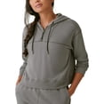 thumbnail image 1 of Bass Outdoor Womens Hibernate Half Zip Hoodie Top Peat L, 1 of 3