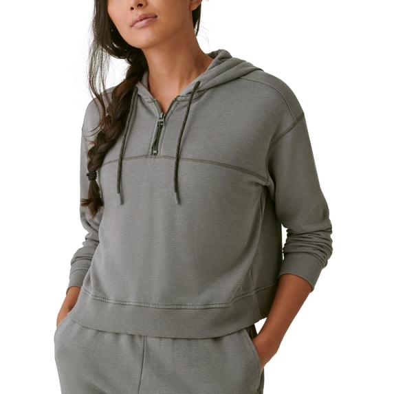Bass Outdoor Womens Hibernate Half Zip Hoodie Top Peat S