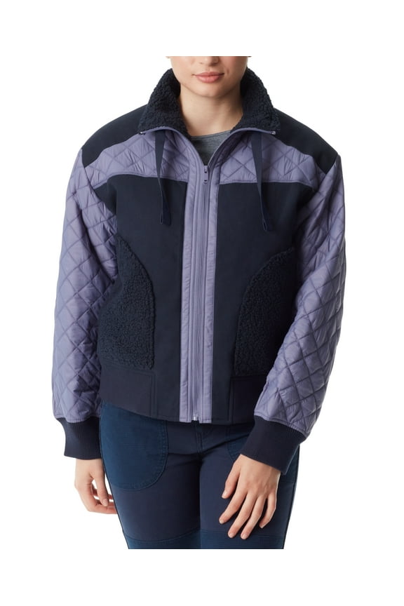 Women's Quilted-Trim Zip Bomber Jacket - Heron Multi