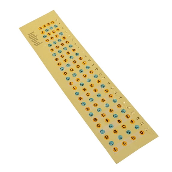 Bass Player Beginners Note Learning Sticker Orange & Inlay Marker
