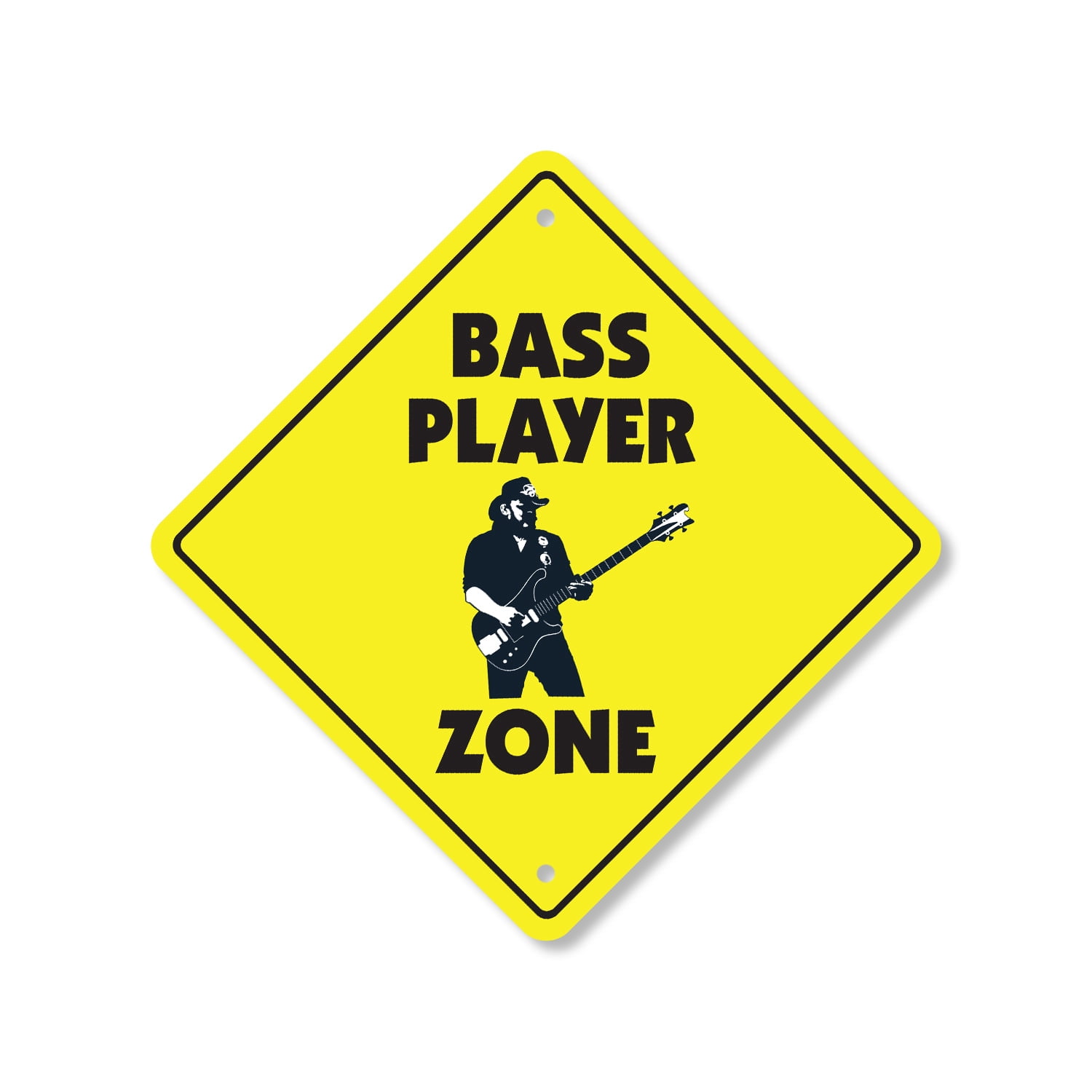 Bass Player Plastic Crossing Sign - 12 Inch X 12 Inch Xing Sign Gift ...