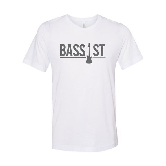 "Bass Player Shirt, Bassist, Sublimation T, Unisex, Gift For Bass Player, Bass Guitarist, Gift For Him, Musician Tee, Music Apparel, White, LARGE"