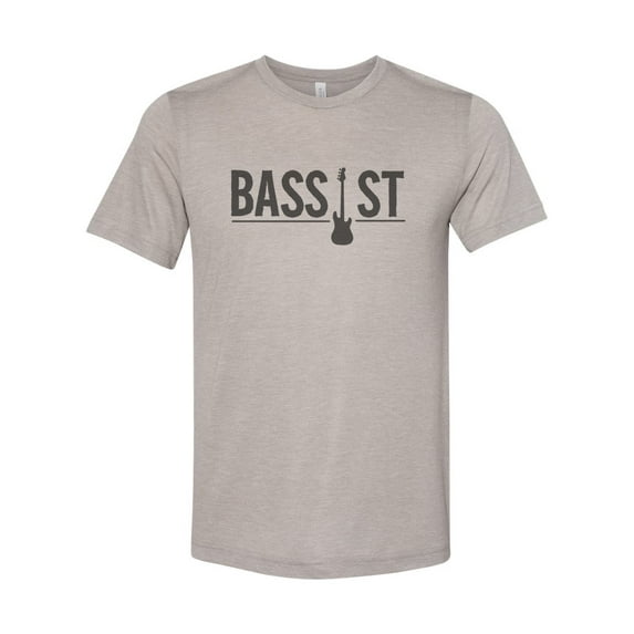 "Bass Player Shirt, Bassist, Sublimation T, Unisex, Gift For Bass Player, Bass Guitarist, Gift For Him, Musician Tee, Music Apparel, Heather Stone, XL"