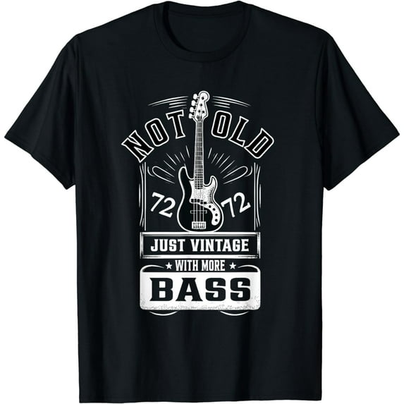 Bass Player Vintage 72th Birthday Rock Band Guitar Tee T-Shirt