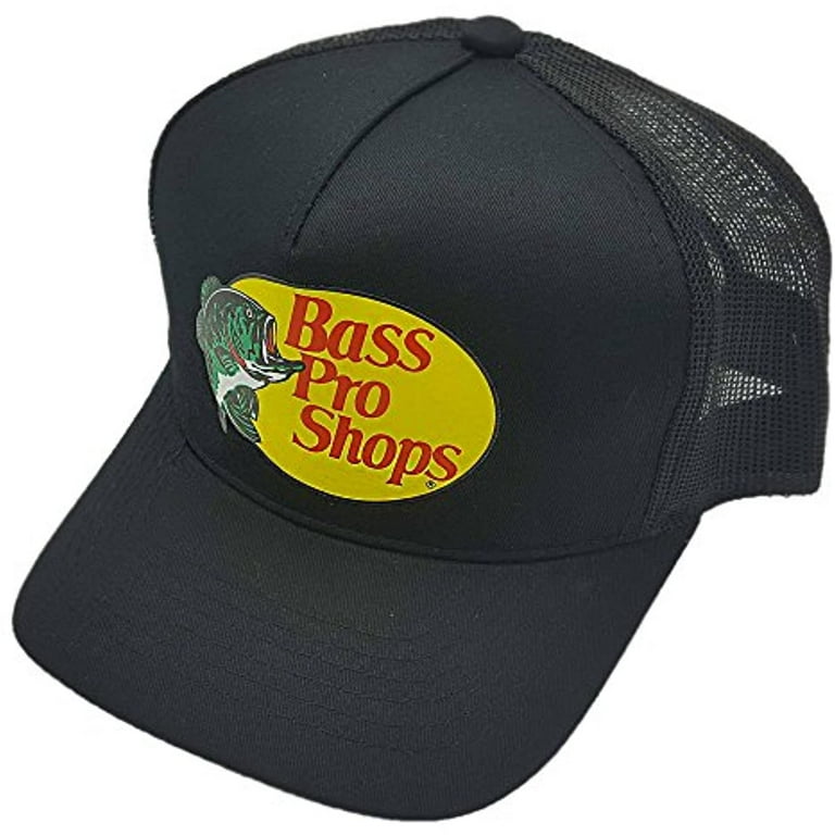 Bass Pro Shop Men's Trucker Hat Mesh Cap - One Size Fits All Snapback  Closure - Great for Hunting & Fishing (Black)