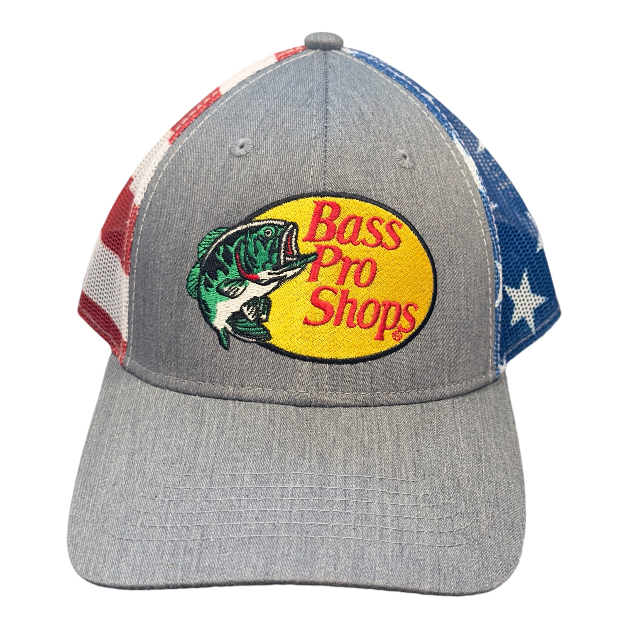 Bass Pro Shops Embroidered Logo MeshBack Cap USA FLAG
