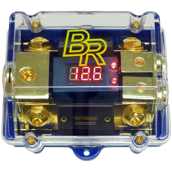 Bass Rockers Fused 2-Way ANL Distribution Block 0/4GA-2x4/8GA w/ Display (ANLFH02D)