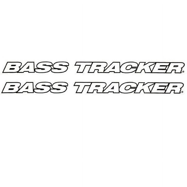 Bass Tracker Boat Raised Decal Stickers  58 1/2 x 3 5/8 Inch White (Pair)  