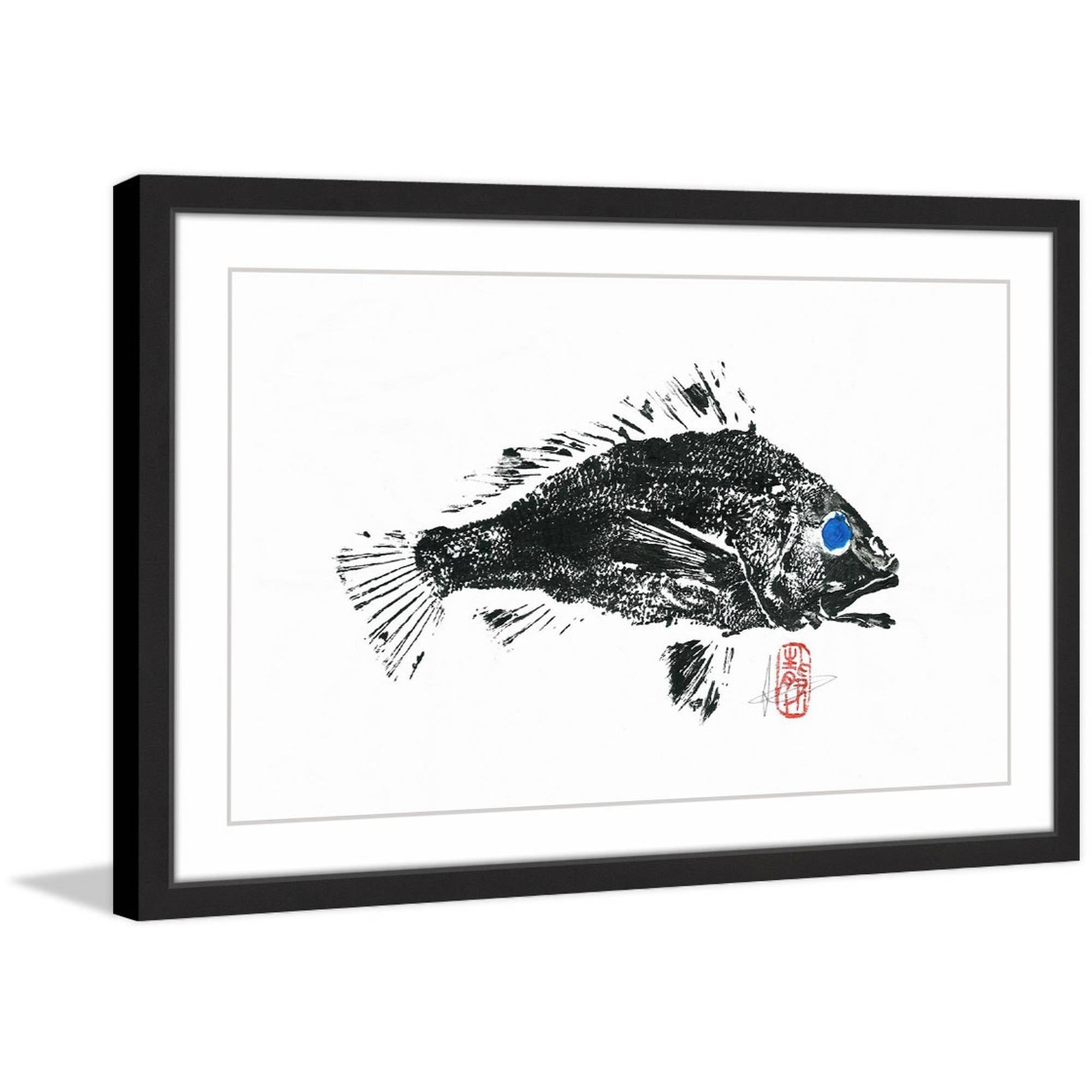 "Bass Yeux Bleus" Framed Painting Print