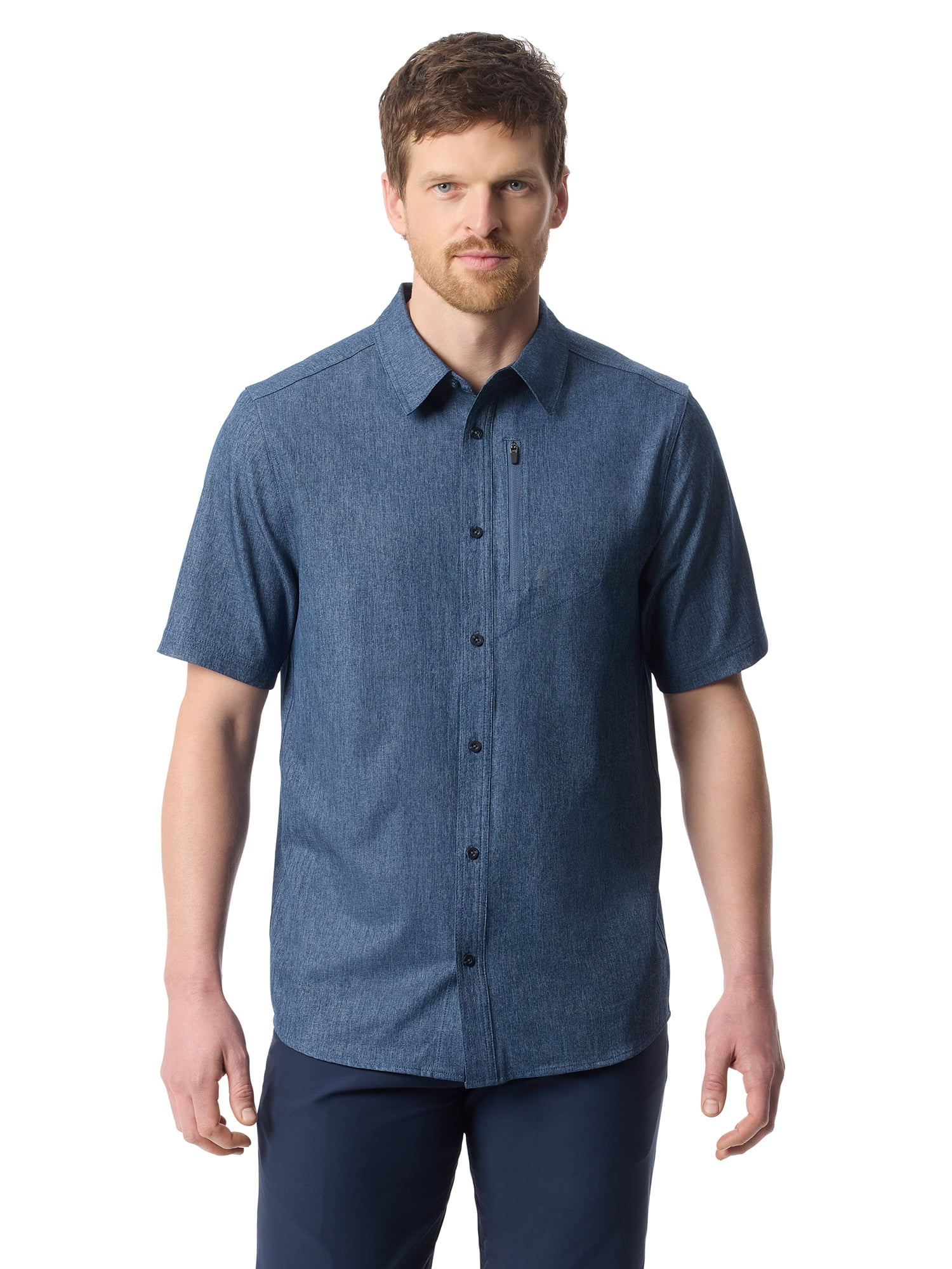Bass & Co Men's Traveler Shirt with Short Sleeves, Size S-3XL