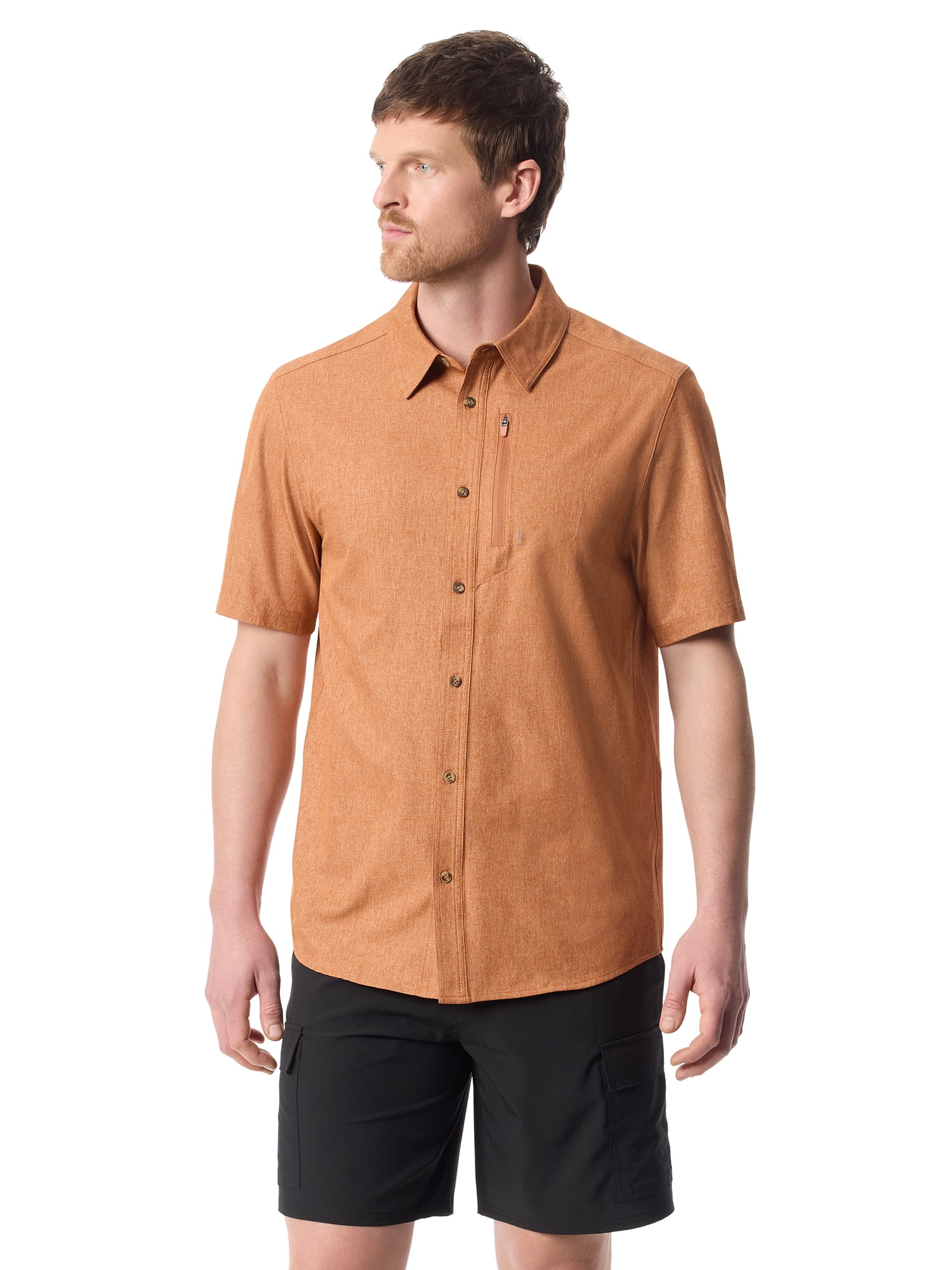 Bass & Co Men's Traveler Shirt with Short Sleeves, Size S-3XL