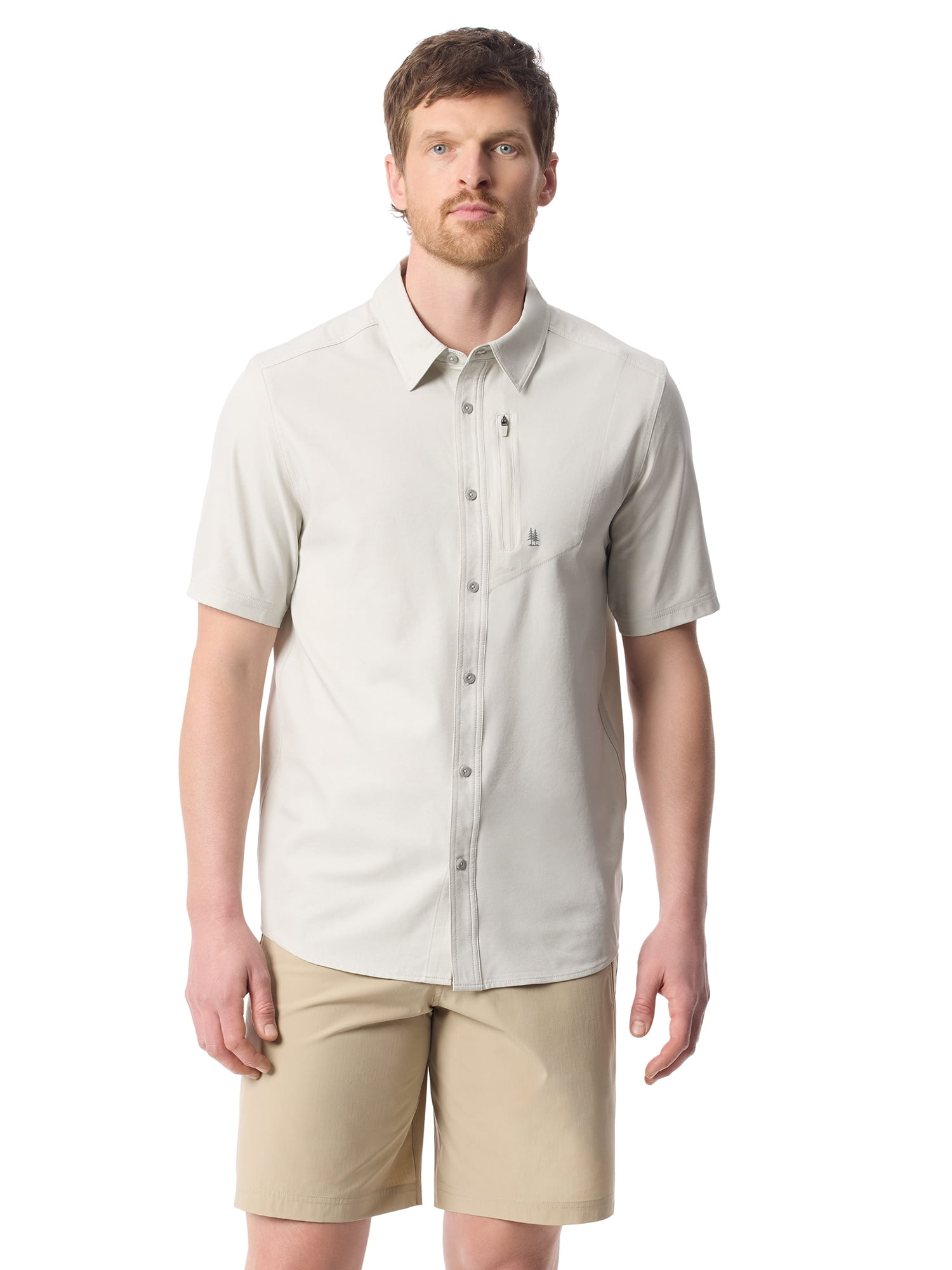 Bass & Co Men's Traveler Shirt with Short Sleeves, Size S-3XL
