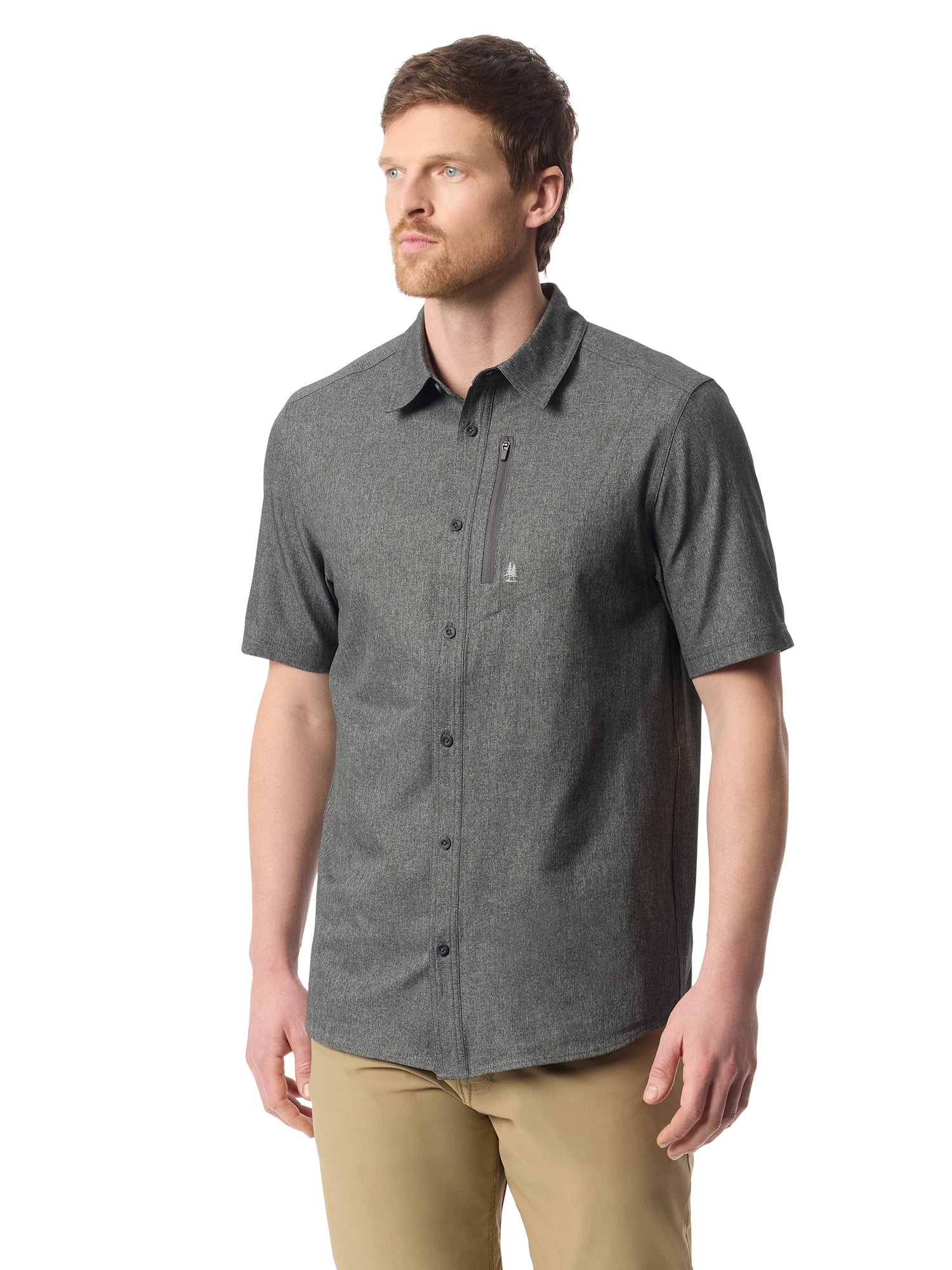 Bass & Co Men's Traveler Shirt with Short Sleeves, Size S-3XL