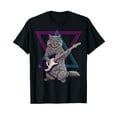 thumbnail image 1 of Bass cat - Rock kitty on a bass guitar Black T-Shirt, 1 of 5