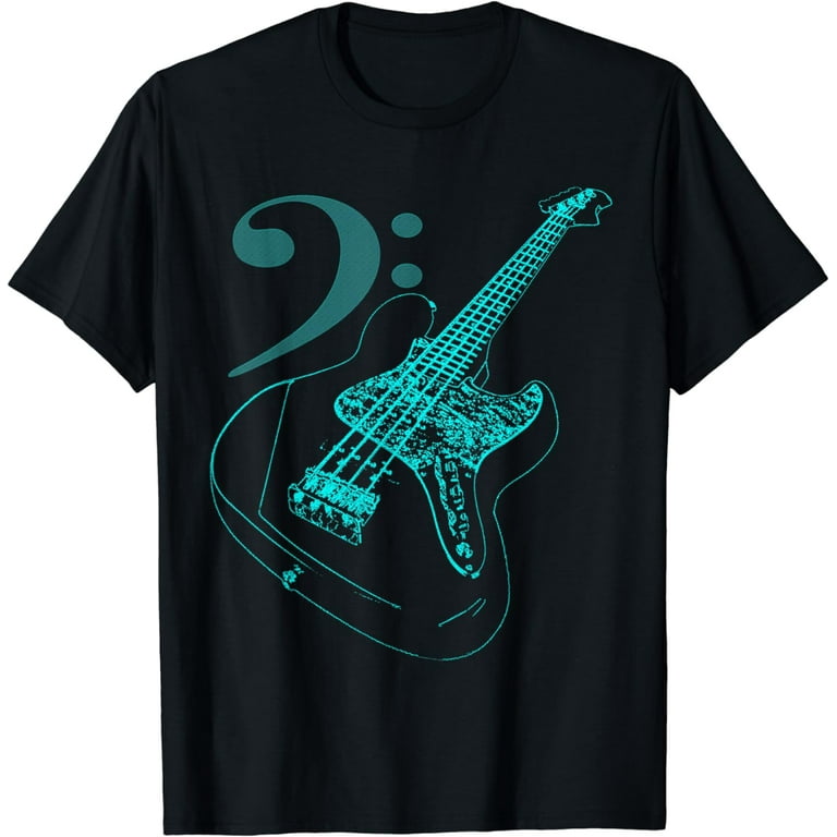 Bass With Clef Neon T-Shirt For Bassists & Bass Player Bass With Clef Neon T-Shirt For Bassists & Bass Player