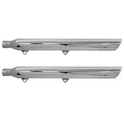 Bassani 3" Chrome Slash-Cut Slip-On Mufflers for True-Dual Head Pipes 31117B