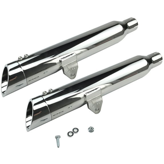 Bassani 3" Chrome Slip-On Mufflers w/Slash-Cut Ends (8S17SC)