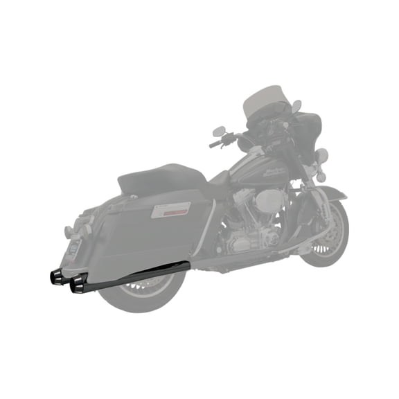 Bassani 4" Megaphone Slip-On Mufflers Black/Tapered Black End Caps (FLH-517LRB)