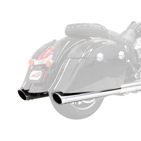 Bassani 4" Performance Chrome Slip-On Mufflers w/Chrome-Slash Cut Tips (8C17S)