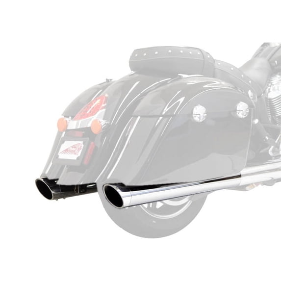 Bassani 4" Performance Chrome Slip-On Mufflers w/Chrome-Slash Cut Tips (8C17S)