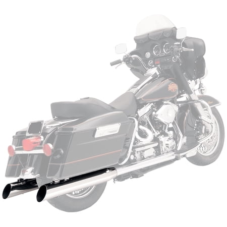 Bassani 4" Slip-On Mufflers-Chrome Slant Cut w/2" Baffles (FLH-529)