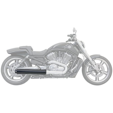 bassani 4" black straight cut slip-on mufflers 1v17rb