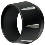 Bassani Megaphone Style Black Billet Contrasting Flutes Muffler End Cap BESMR