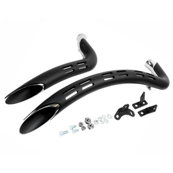 Bassani Radial Sweepers Chrome Exhaust System w/Black Slotted Shields (1SD2FB)