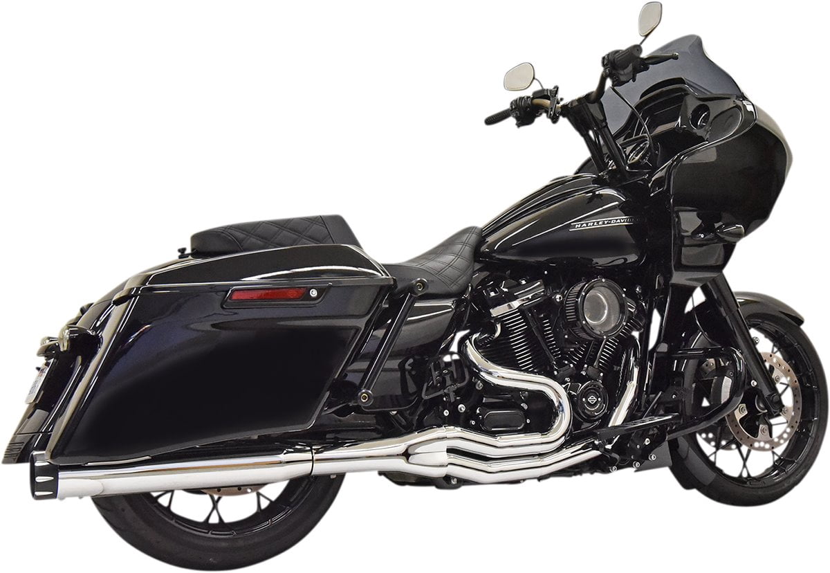 Chrome Bassani 2 into 1 Road Rage II Mid Length Exhaust System 07-16 Bagger main image 1