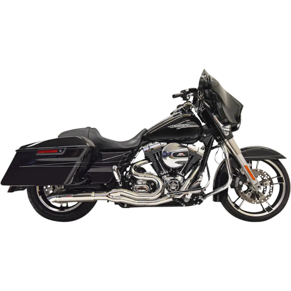 Bassani Road Rage II 2-Into-1 with Hot Rod Turnout Chrome Muffler System (1F68C)