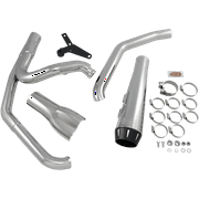 Bassani Road Rage Short 15.5" Megaphone Chrome 2-into-1 Exhaust System 1S94R