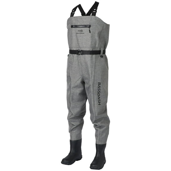 Bassdash 3D Boot Foot Game Wader Heather Grey Ultra High Strength PVC Fishing Hunting Chest Waders for Men