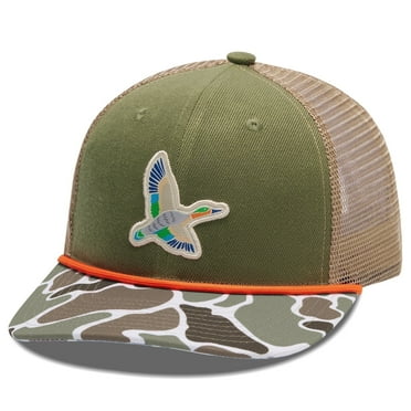 Bassdash Camo Rope Trucker Hat Adjustable, Embroidered Baseball Cap with Mesh Back for Hunting & Fishing