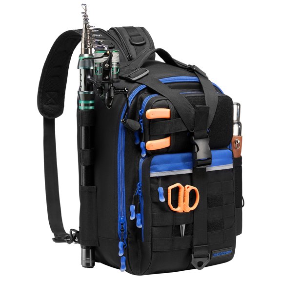 Bassdash Convertible Fishing Backpack Sling Bag with Rod Holder, Adjustable Tactical Water-resistant Tackle Storage Pack FP07