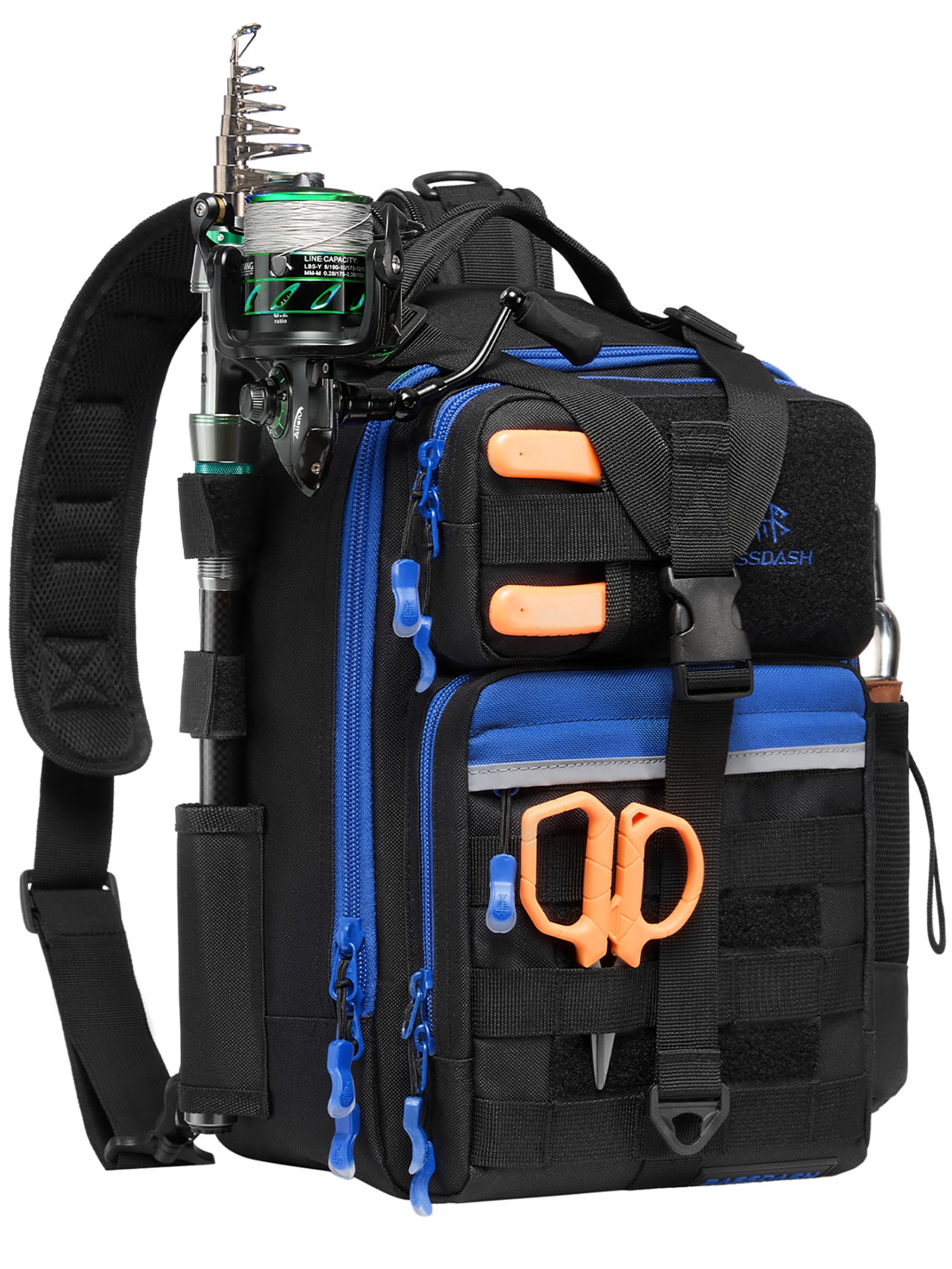 Bassdash Convertible Fishing Backpack Sling Bag with Rod Holder, Adjustable Tactical Water-resistant Tackle Storage Pack FP07
