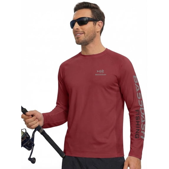 Bassdash Fishing T Shirts for Men UV Sun Protection UPF 50+ Long Sleeve Tee T-Shirt
